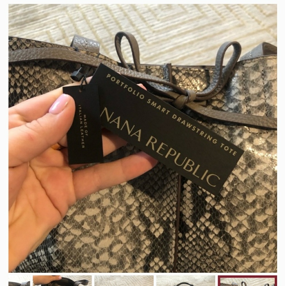 Banana republic gray snake skin leather bag - Picture 2 of 4